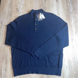 Daniel Cremieux Men’s Pima Cotton and Cashmere Mock Neck Button Sweater Size XL.